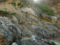 DSC2301 DxO  Des gabbros transformés en amphibolites, témoins d'une croûte océanique datée de 478 Ma (Ordovicien)